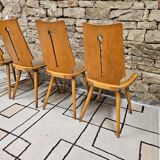 Set of 4 brutalist bistro chairs