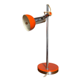 Desk lamp in orange and chrome lacquered metal