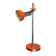Lampe de bureau en métal laqué orange et chrome
