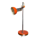 Lampe de bureau en métal laqué orange et chrome