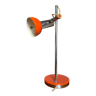 Lampe de bureau en métal laqué orange et chrome