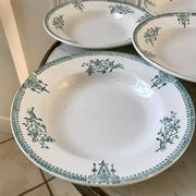 Lot of 6 hollow plates Terre de Fer Saint-Amand late nineteenth