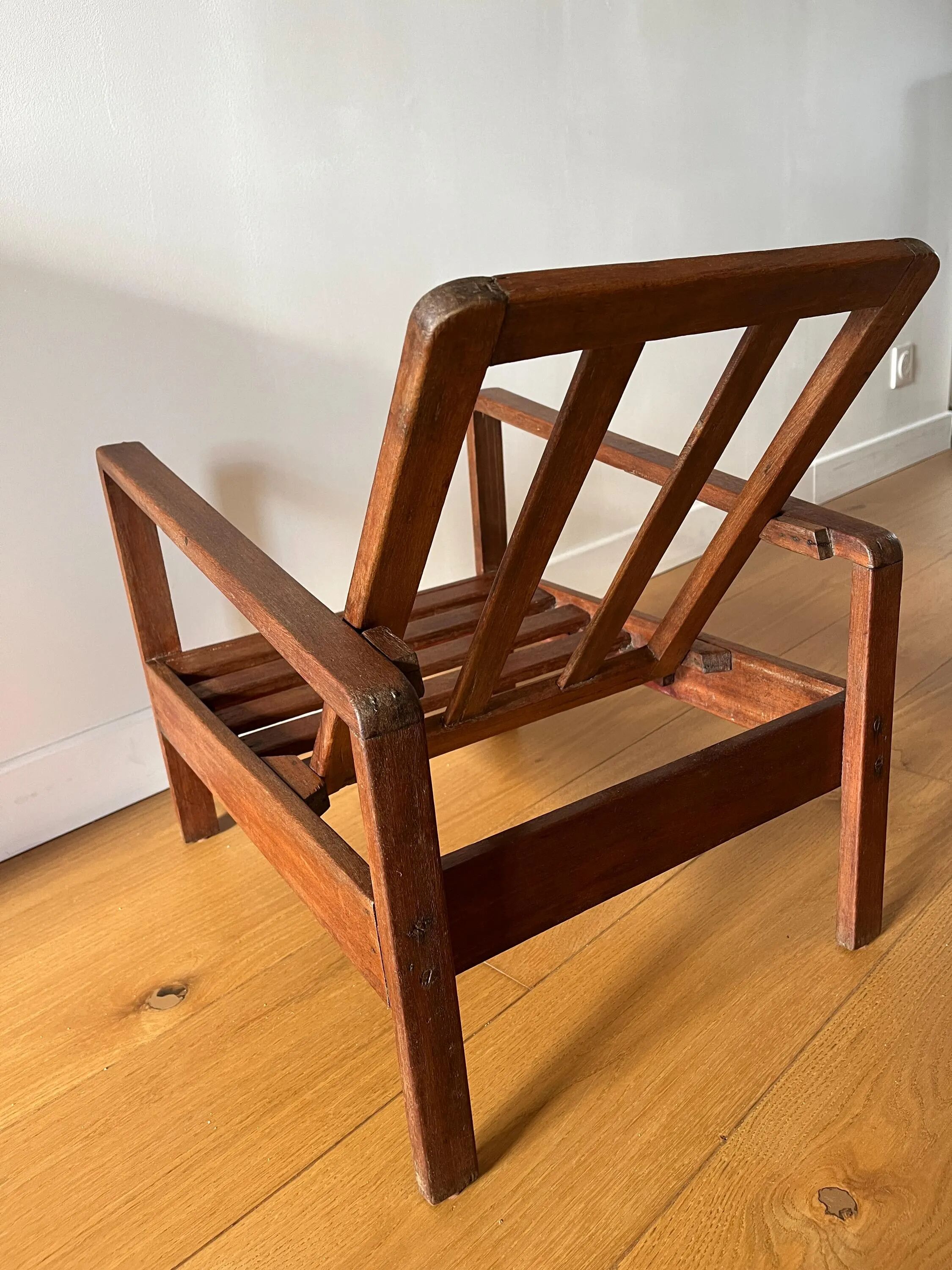 Vintage wooden armchair for children 1960