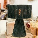 Night blue raffia table lamp