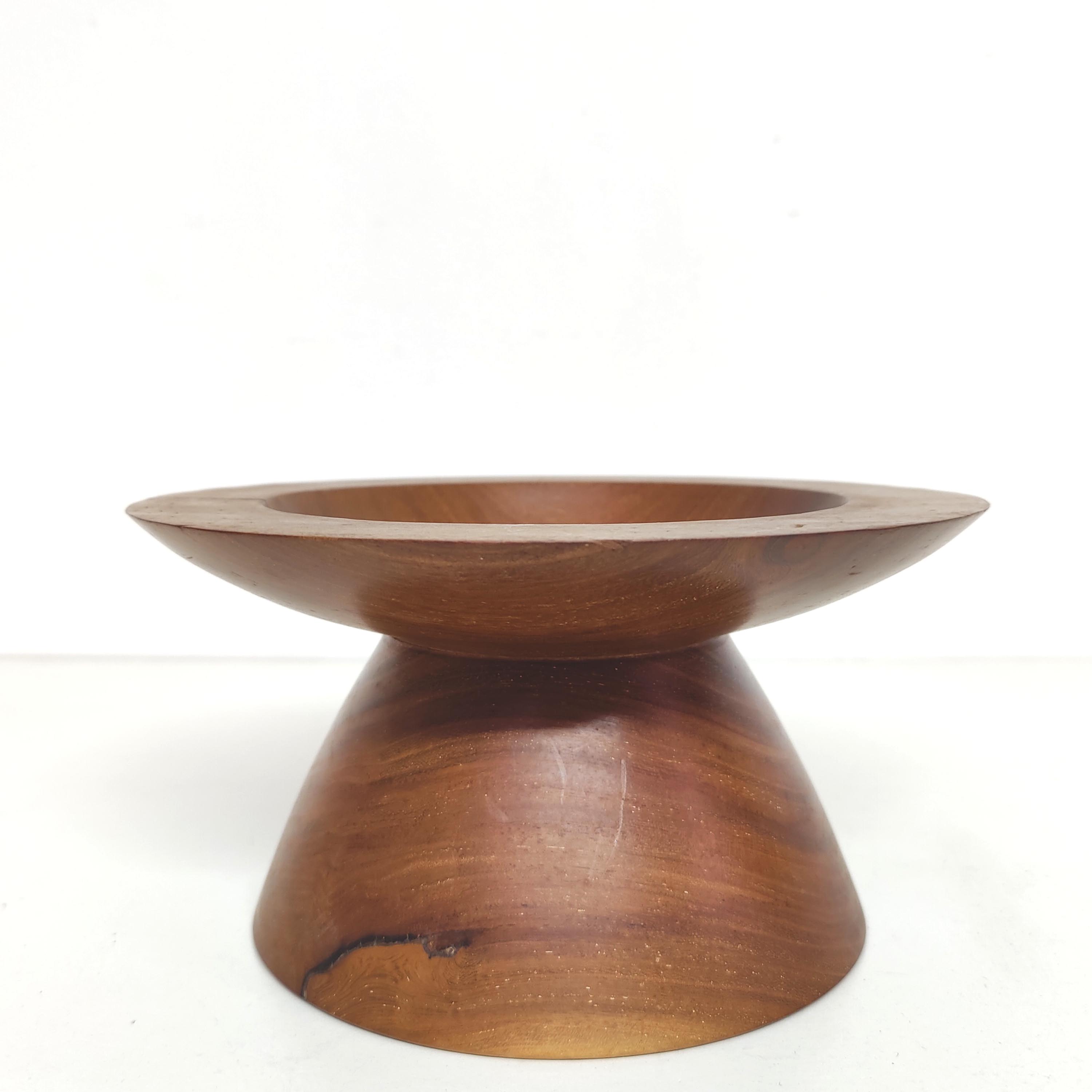 Fruit cup in vintage wooden diabolo shape