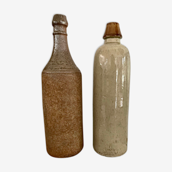 Set of two stoneware bottles