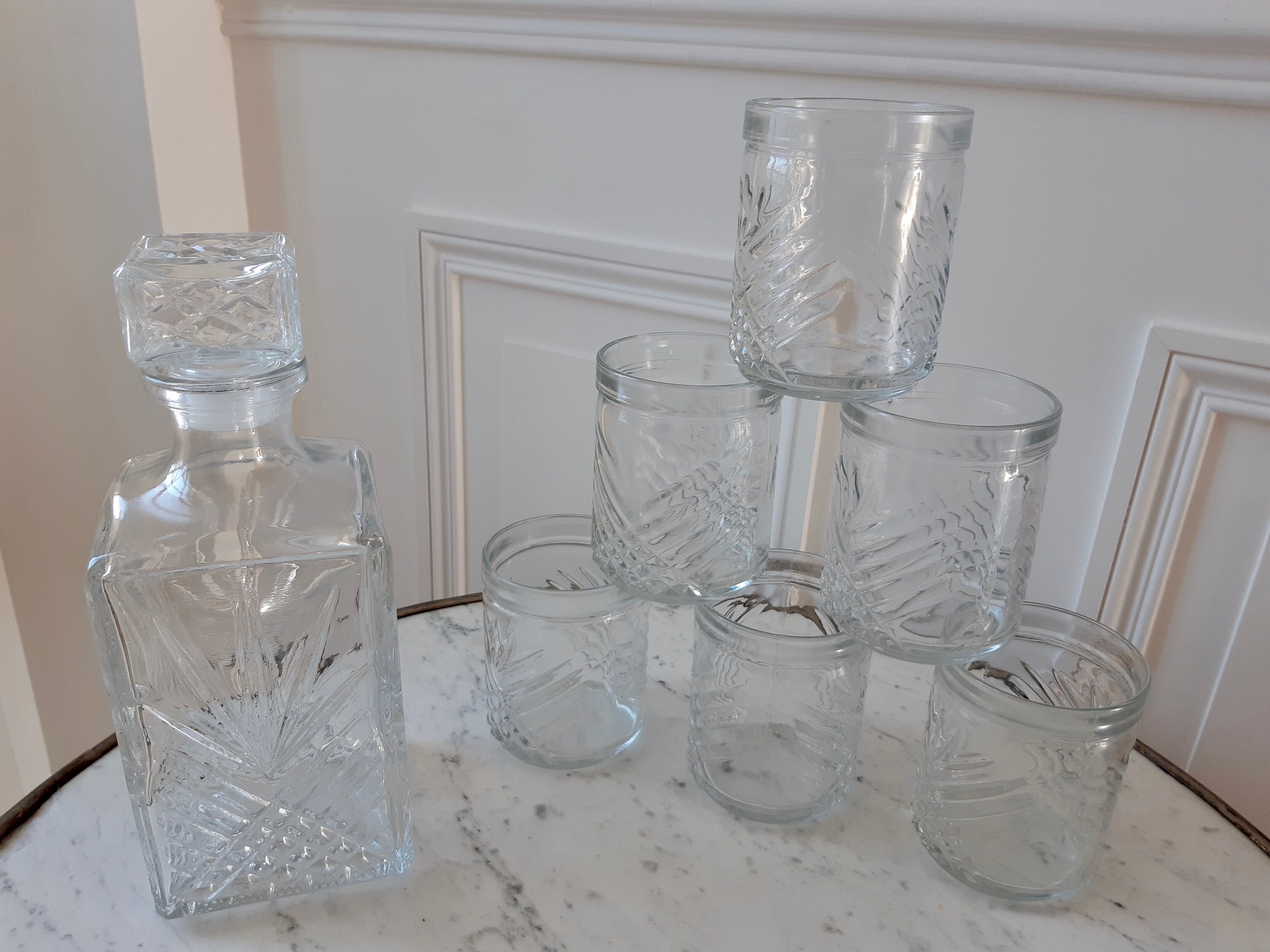 Lot de carafe à whisky et ses 6 verres