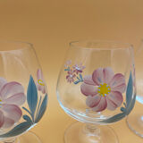 Hand-painted crystal flower balloon foot glasses