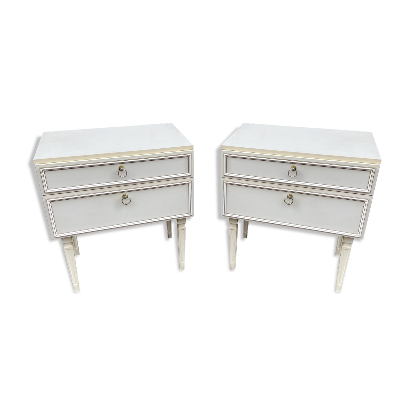 Vintage 1970 Neo Louis XVI bedside pair