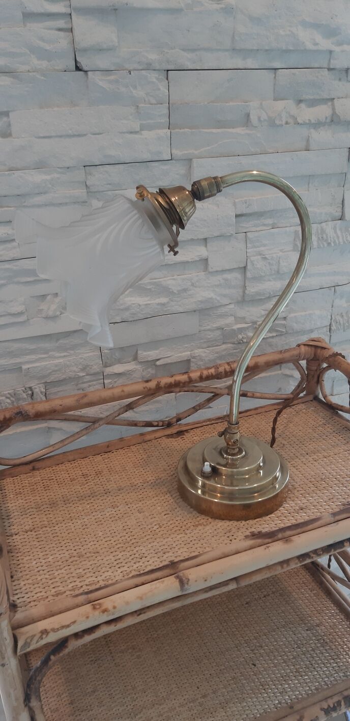 20/30s brass swan collar lamp