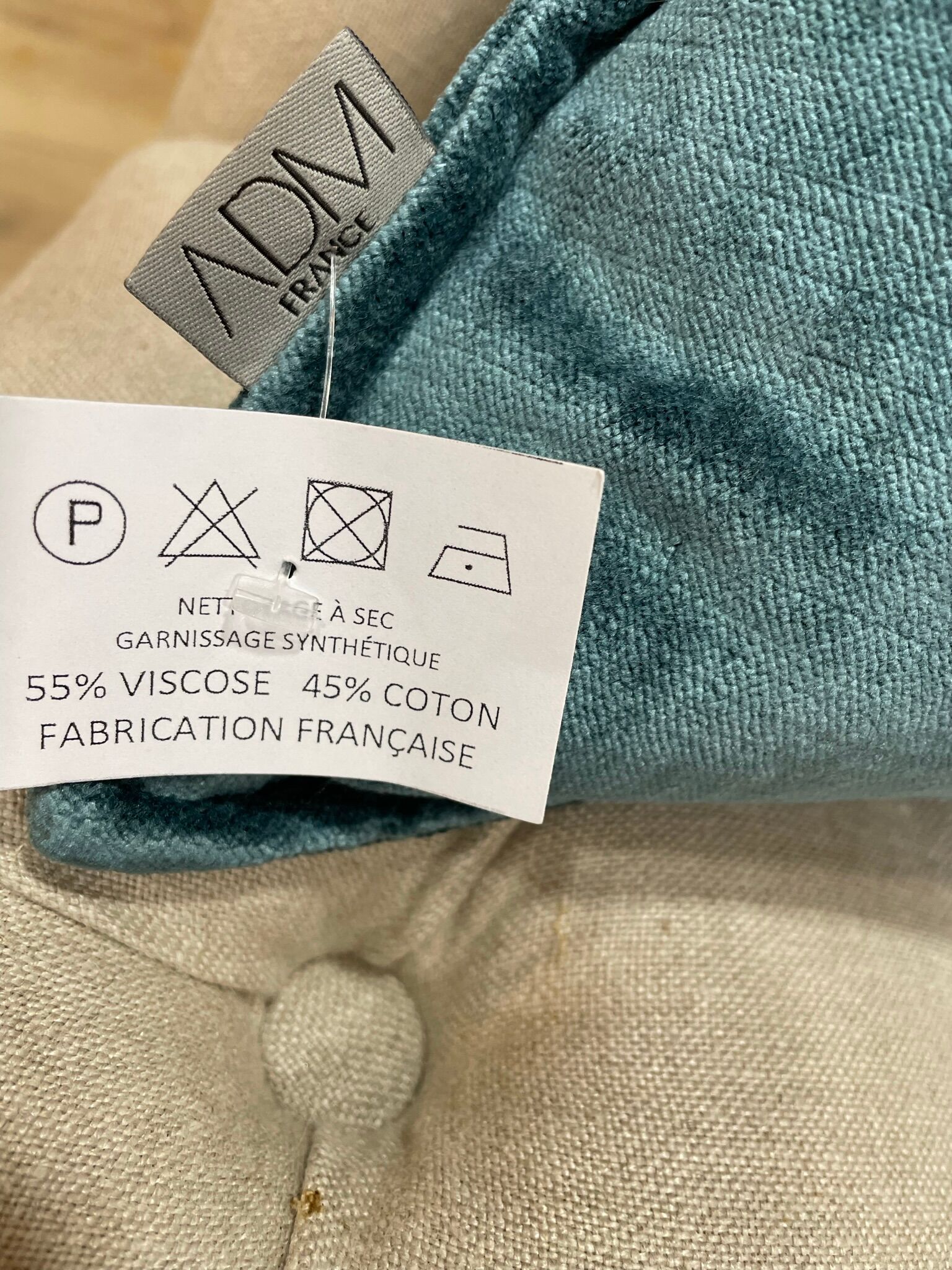 Blue velvet cushion 35x50