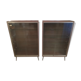 Pair of mahogany veneer showcases