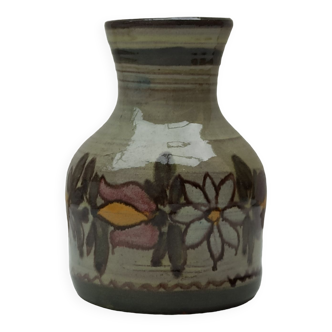 Vase céramique à décor floral
