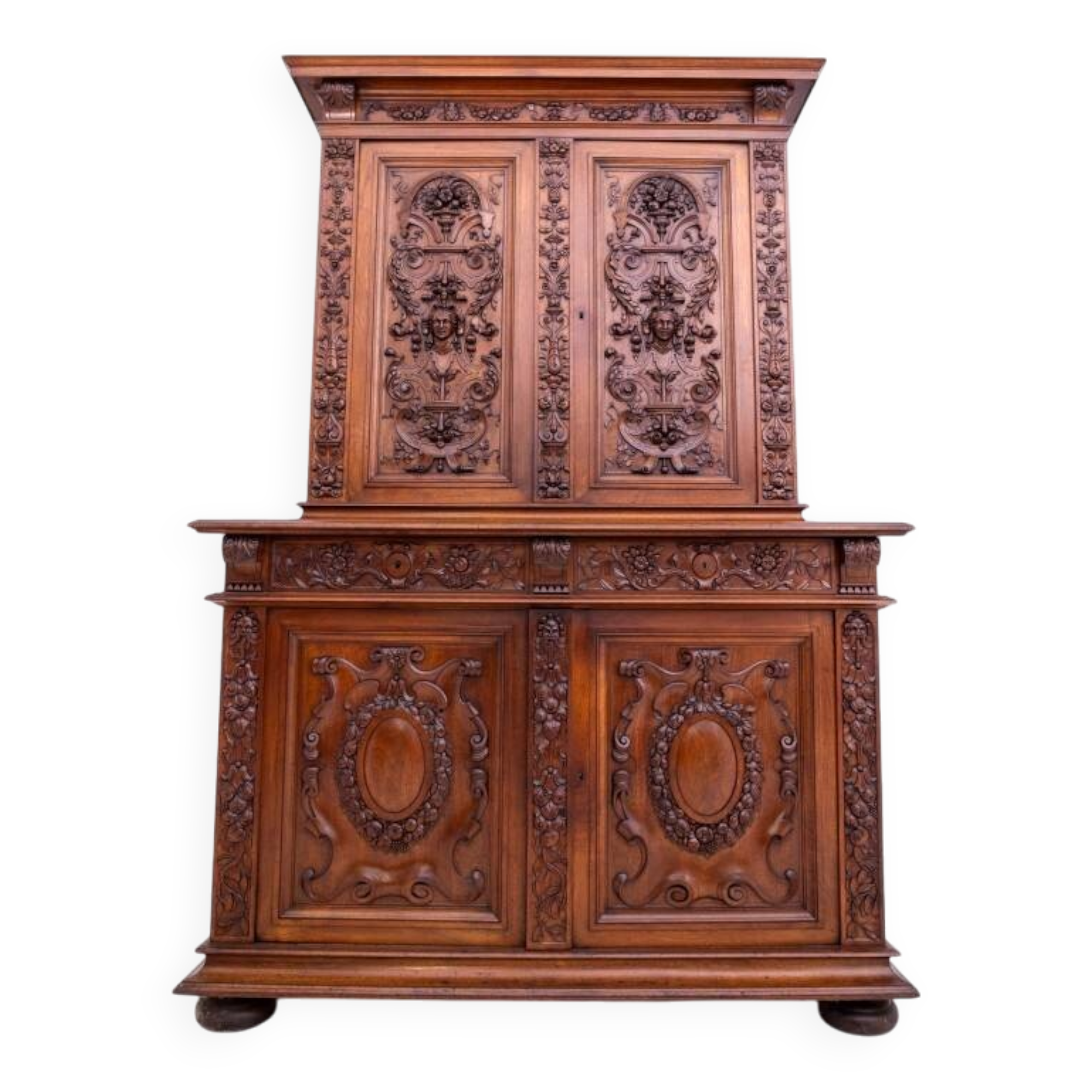Carved sideboard, France, ca. 1870.