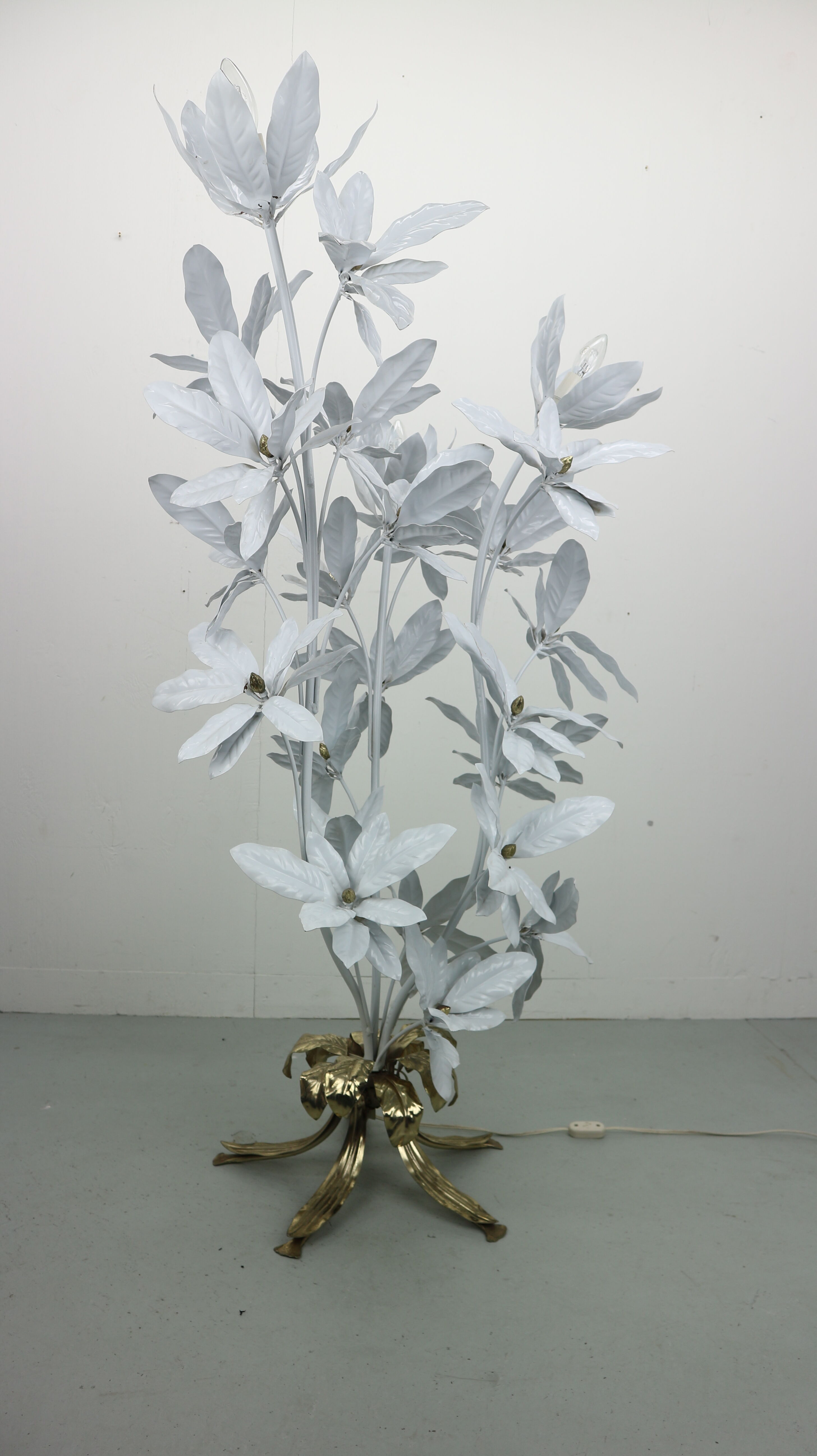 Flower Brass Floor Lamp, 1970s