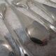 12 silver-plated oyster forks, Ercuis goldsmith, baguette-shaped, 14.3 cm