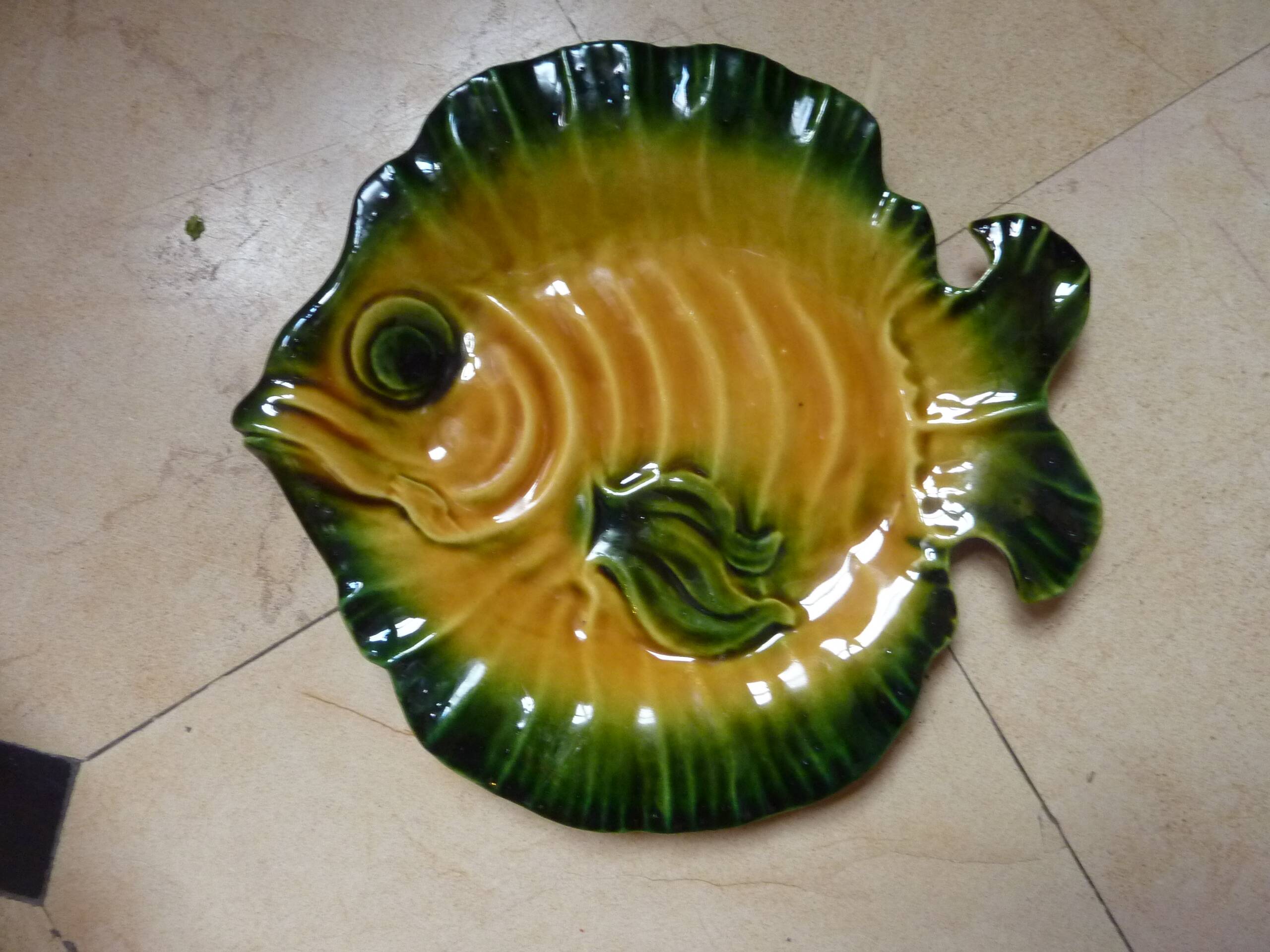 Vintage Vallauris ceramic fish plate