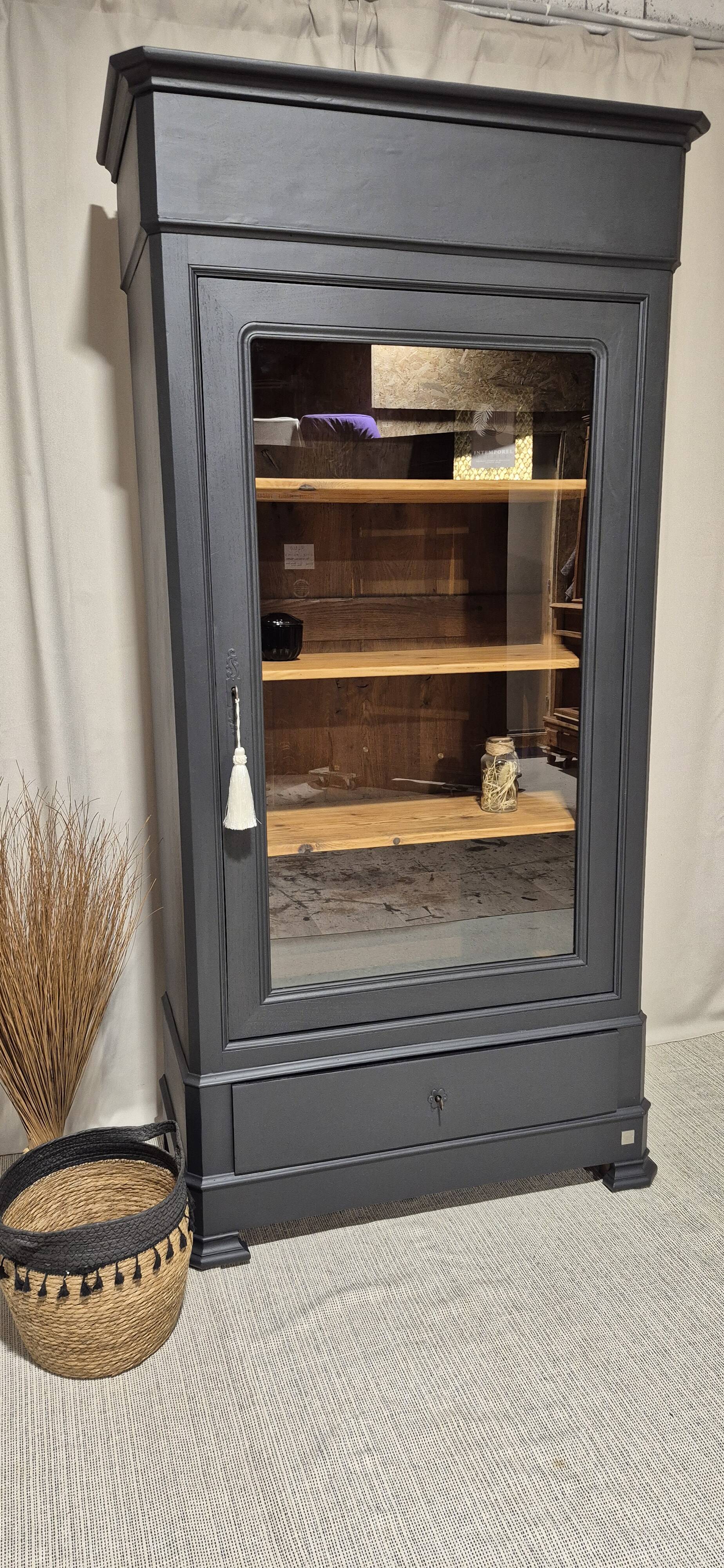 Louis Philippe glass display cabinet