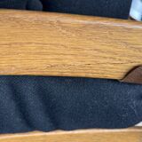 Scandinavian lounge chair COJA in wood and leather, 1960s