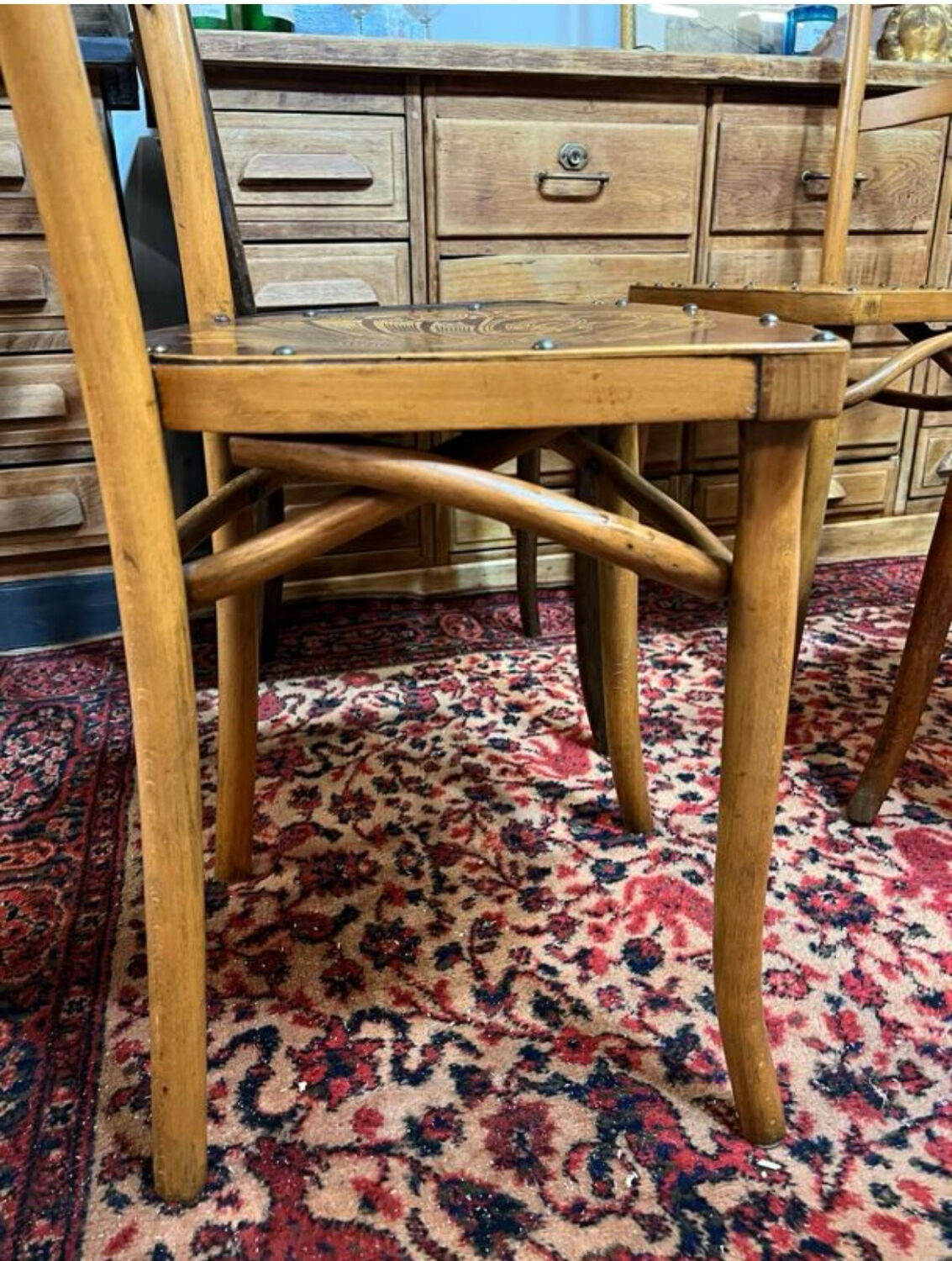 4 old bistro chairs