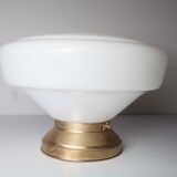 Globe opaline and brass plafon d30cm
