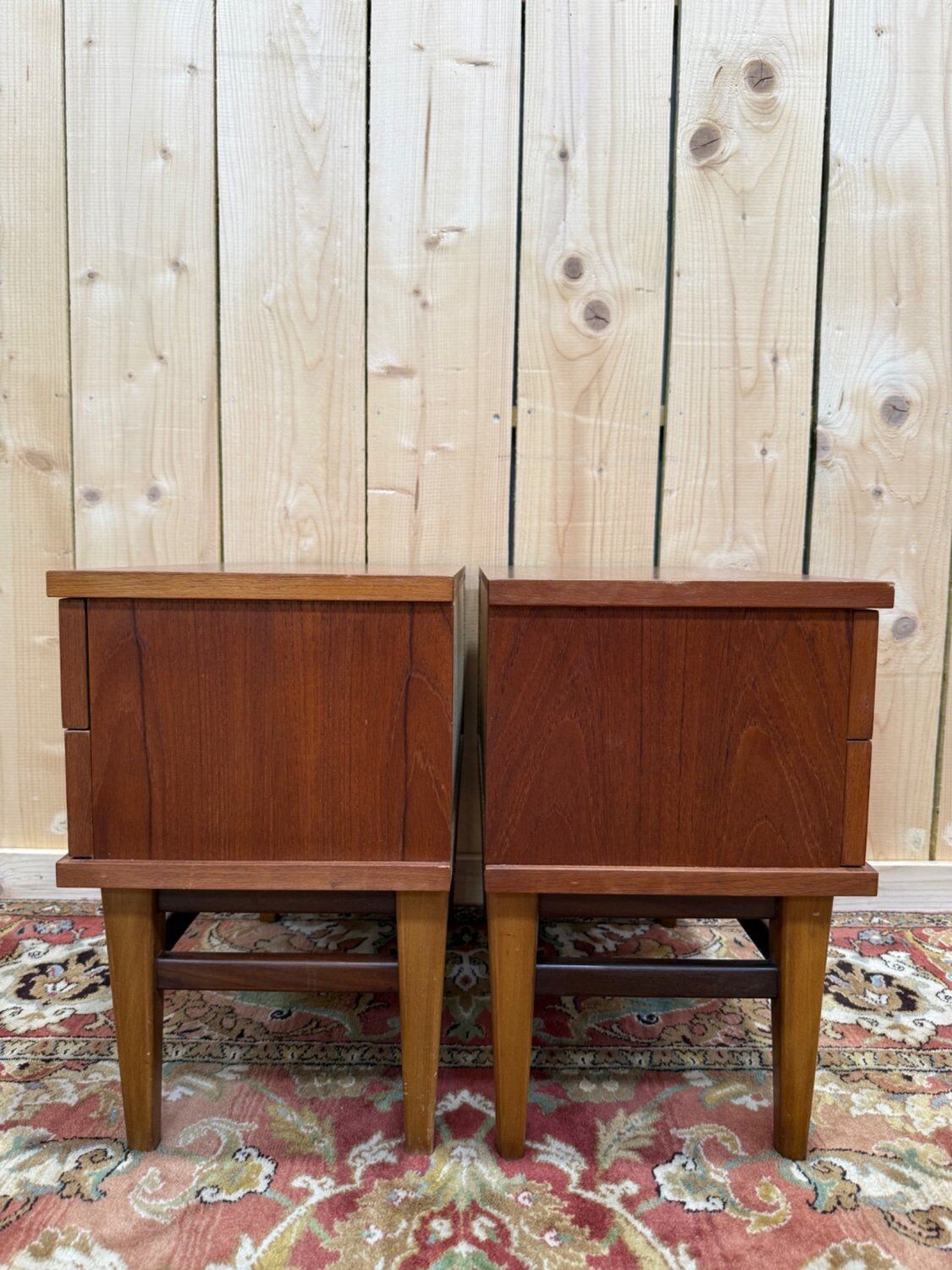 Pair of bedside tables – Scandinavian style – Solid teak – 1960s