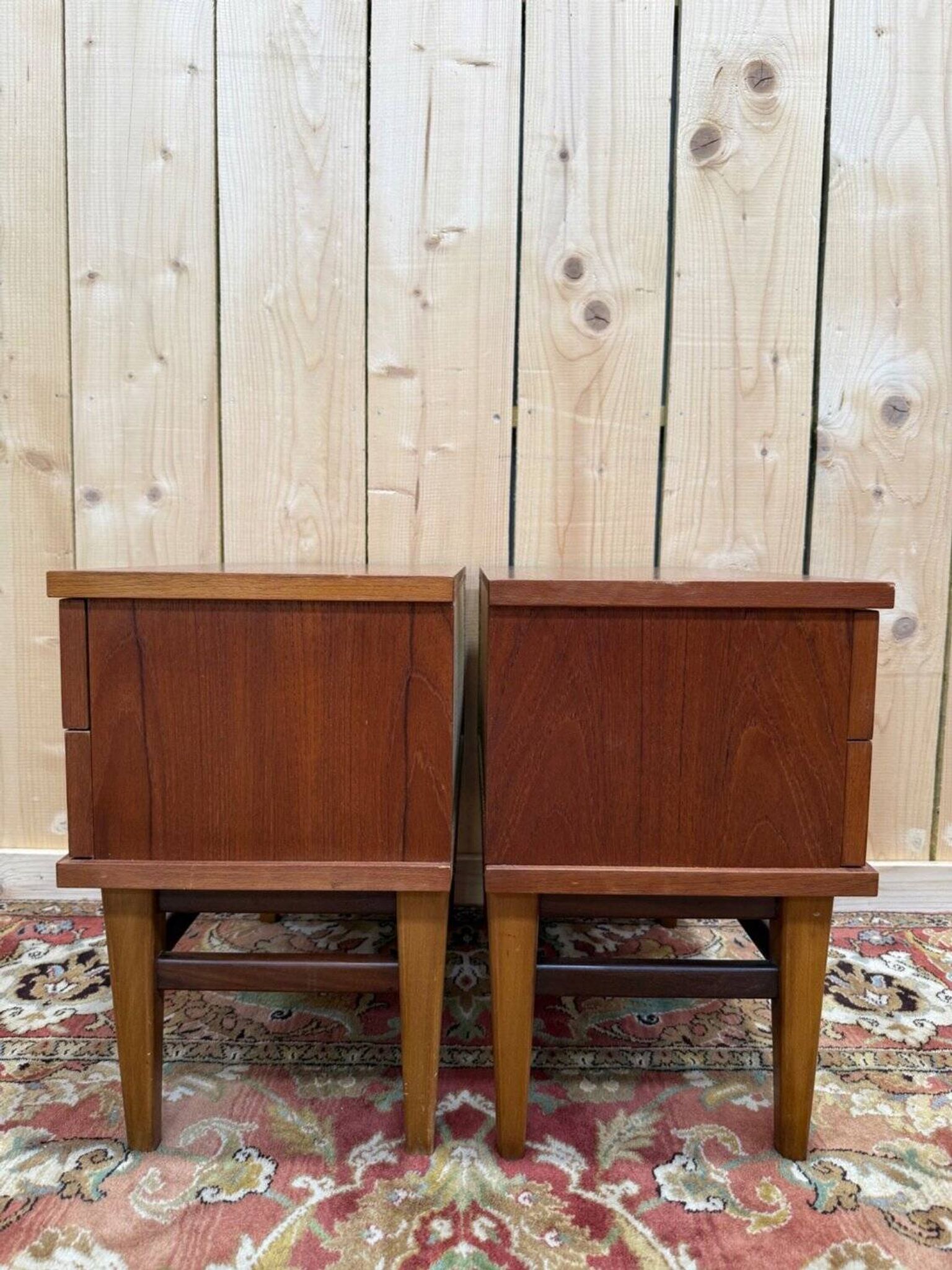 Pair of bedside tables – Scandinavian style – Solid teak – 1960s
