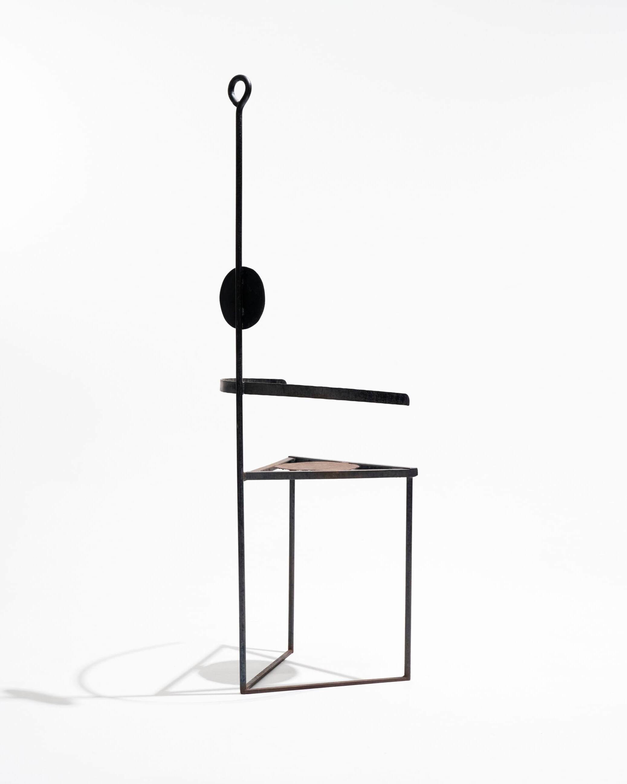 Chaise sculpturale en acier, 1980s