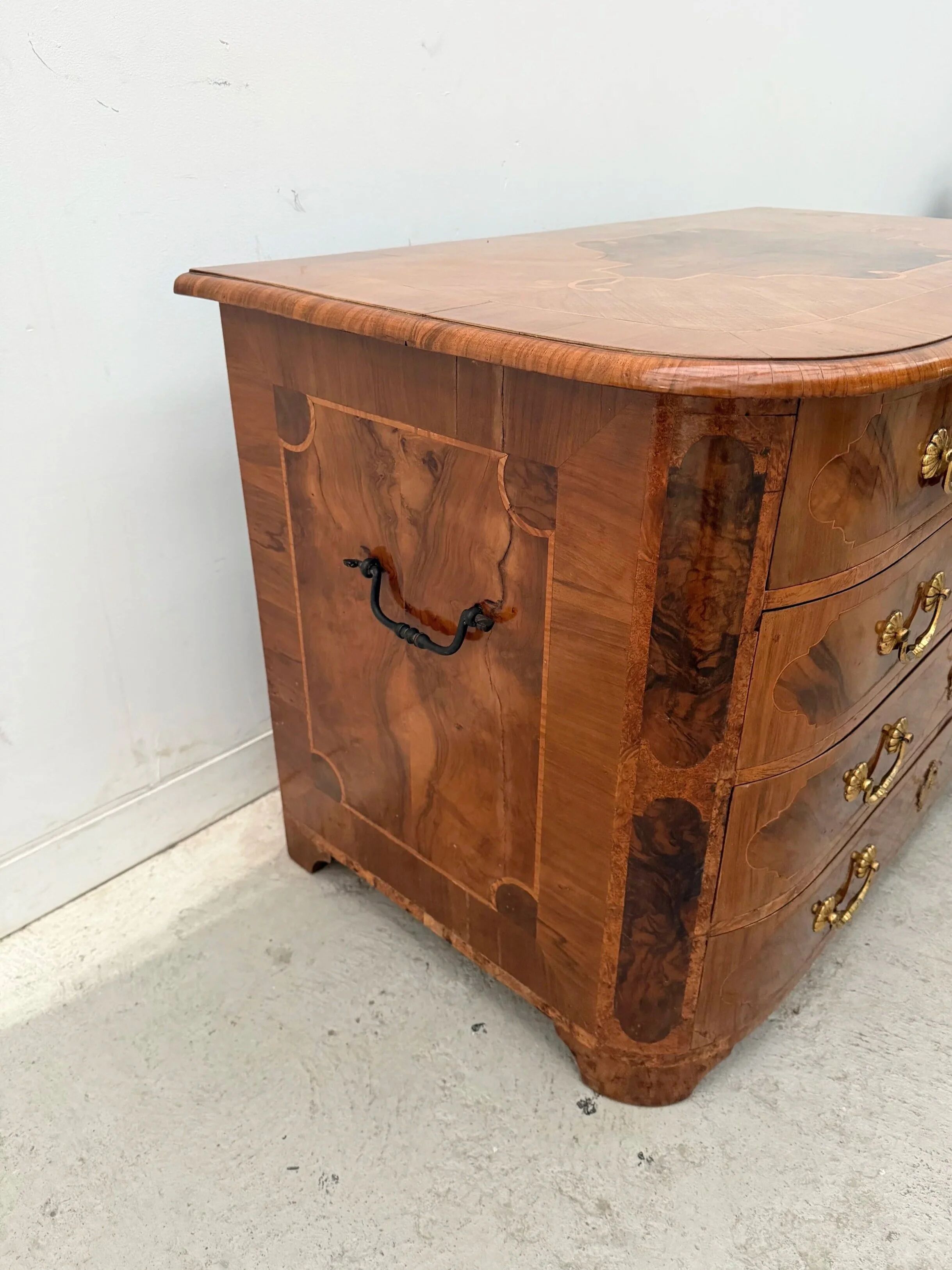 Marquetry commode from the Louis XIV period, early 18th century, Portugal.