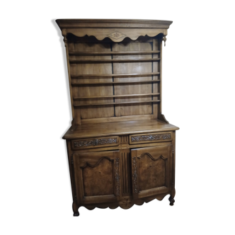 Antique Vendée dresser in solid elm by artisan Chaillou Hermouet.