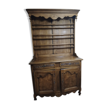 Antique Vendée dresser in solid elm by artisan Chaillou Hermouet.