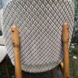 Wooden and velvet chairs 60s