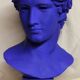 Grand buste homme Apollon grec romain sur socle