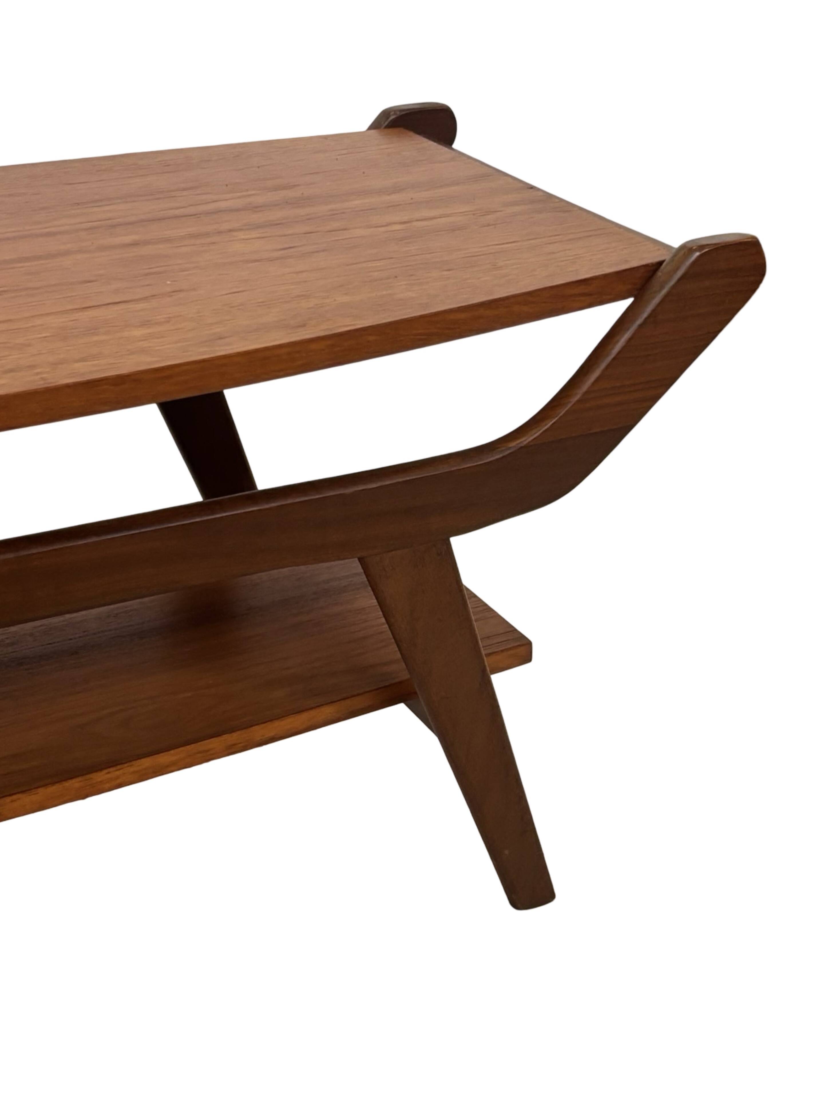 Vintage coffee table teak veneer 1960s design