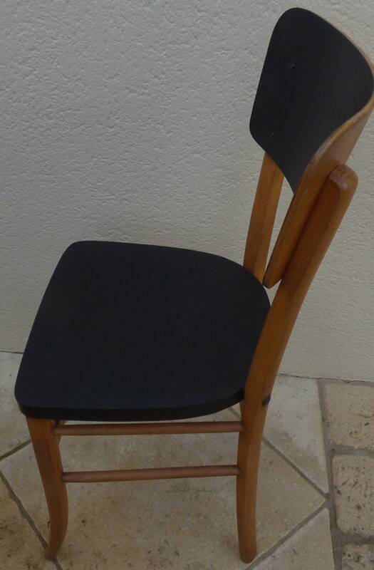 Black and natural wooden bistro chair