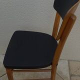 Black and natural wooden bistro chair