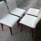 Lot de 4 chaises en simili cuir des années 1950