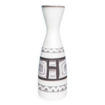 Vase vintage W-Allemagne fleurs des années 60, tons naturels boho
