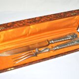 Rococo service cutlery in SILVER Minerve Armand Frenais 1900 Serving knife and fork