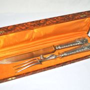 Rococo service cutlery in SILVER Minerve Armand Frenais 1900 Serving knife and fork