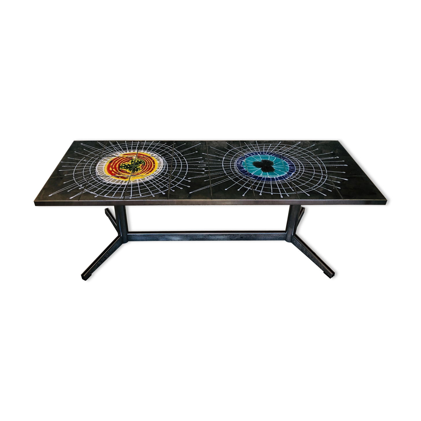 Ceramic and chrome coffee table circa 1970