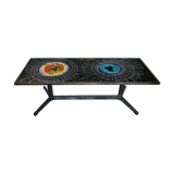 Ceramic and chrome coffee table circa 70s
