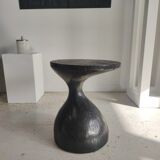 Sofa end in solid wood monoxyl organic shape black color