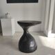Sofa end in solid wood monoxyl organic shape black color