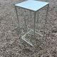 White wrought iron pedestal table