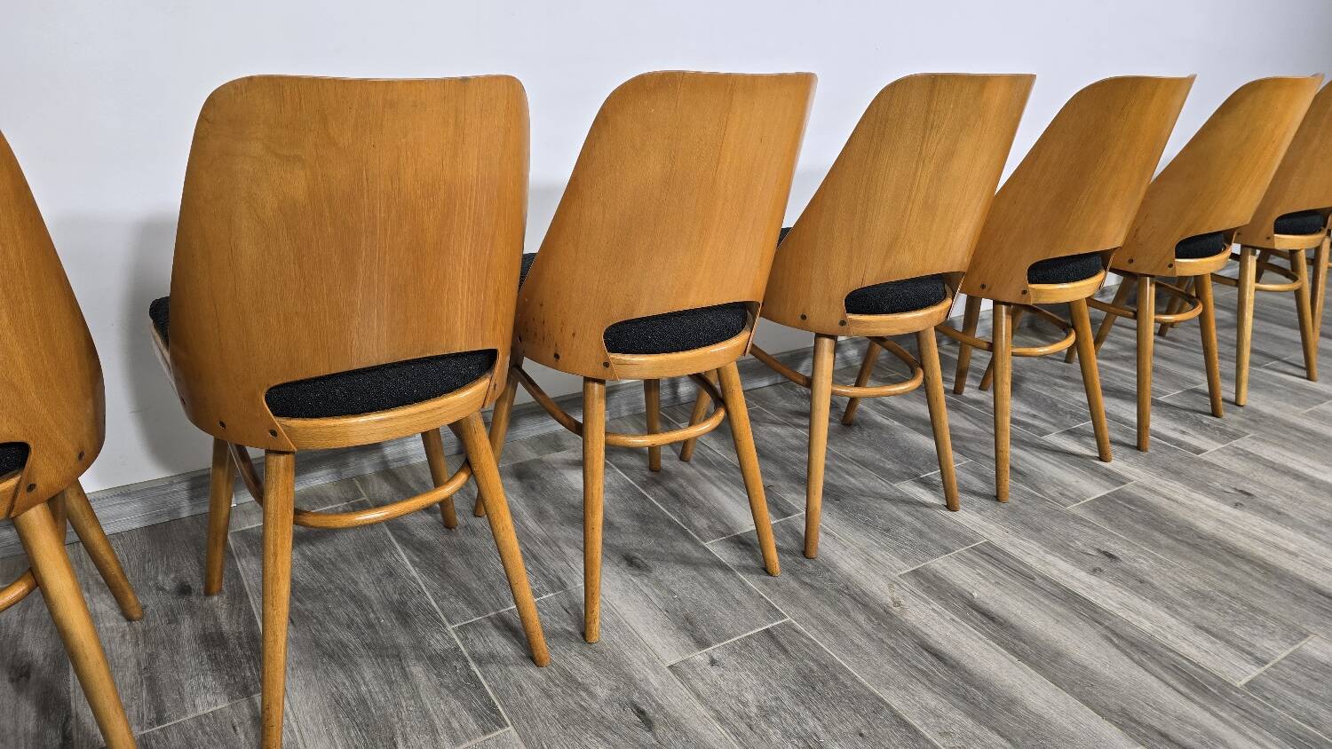 Dining Chairs by Radomir Hoffman for Ton, 1950s, Set of 8