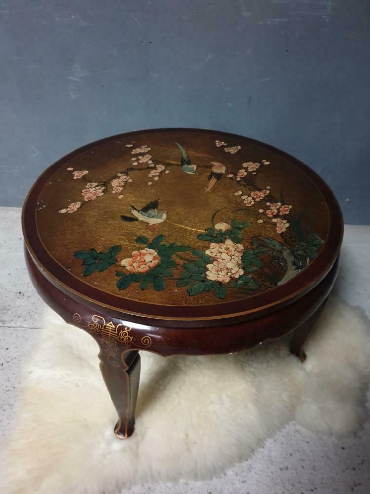 Antique Japanese coffee table with stools