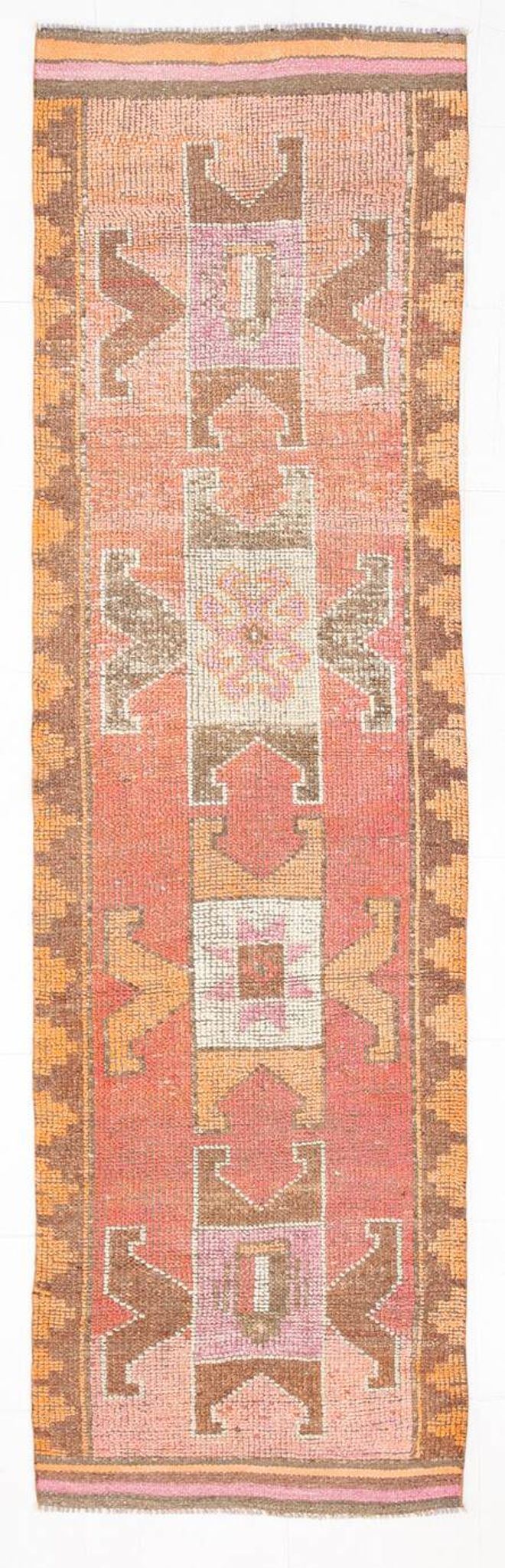 3x11 Colorful Turkish Vintage Runner Rug, 92x328Cm