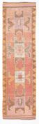 3x11 Colorful Turkish Vintage Runner Rug, 92x328Cm