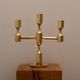 Vintage Swedish Three-Arm Brass Candleholder by Gusum, circa 1974